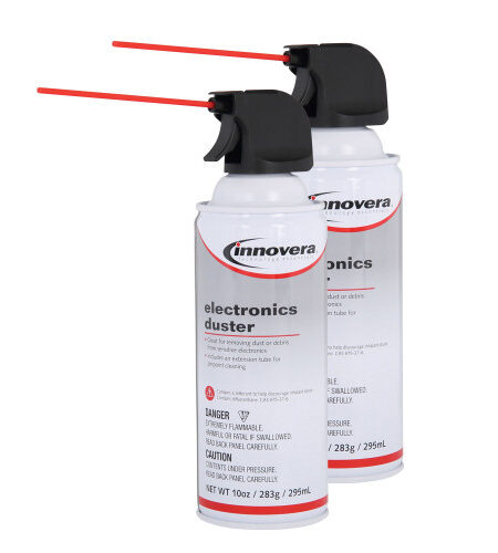 Innovera Compressed Air Duster Cleaner, 10 oz Can, 2/Pack (IVR10012)