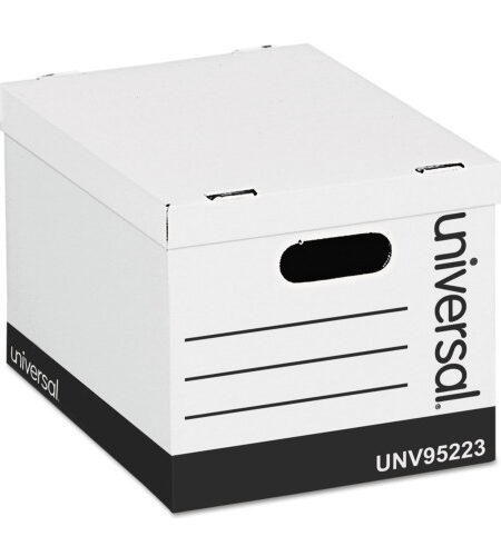 Universal Basic-Duty Easy Assembly Storage Files, Letter/Legal Files, White, 12/Carton