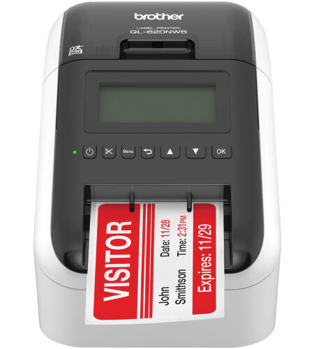 Brother QL-820NWB Professional Ultra Flexible Label Printer, 110 Labels/min Print Speed, 5 x 9.37 x 6