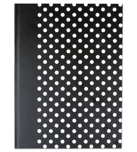 Universal Casebound Hardcover Notebook, 1-Subject, Wide/Legal Rule, Black/White Cover, (150) 10.25 x 7.63 Sheets (UNV66350)