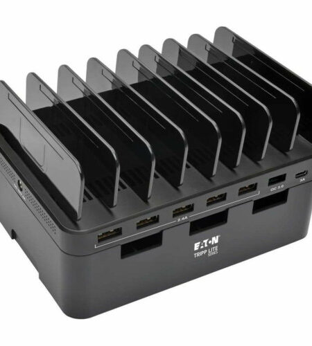 Eaton Tripp Lite Series 7-Port USB Charging Station with Quick Charge 3.0, USB-C Port, Device Storage, 5V 4A (60W) USB Charge Output (U280007CQCST)