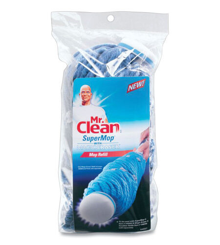 Mr. Clean SuperMop with Magic Eraser Mop Refill, Cotton, Blue (446997)