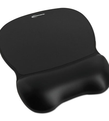 Innovera Gel Mouse Pad with Wrist Rest, 9.62 x 8.25, Black (IVR51450)