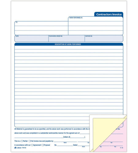 Adams Contractor's Invoice Book