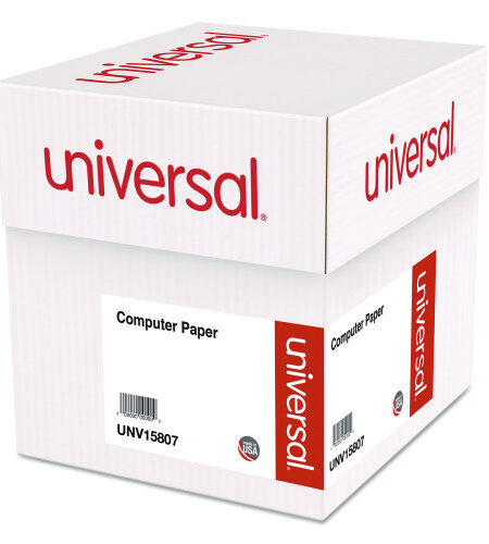 Universal Printout Paper, 1-Part, 20 lb Bond Weight, 9.5 x 11, White, 2,300/Carton