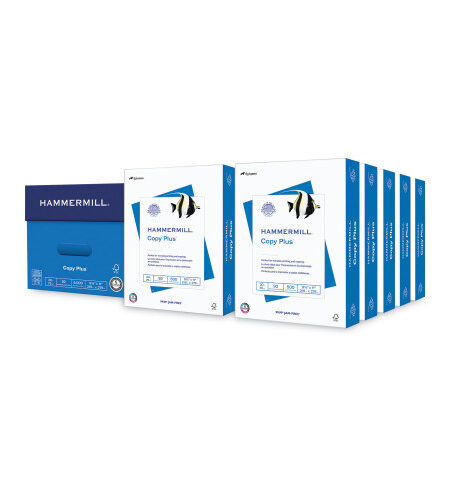 Hammermill Copy Plus Print Paper, 92 Bright, 20 lb Bond Weight, 8.5 x 11, White, 500 Sheets/Ream, 10 Reams/Carton