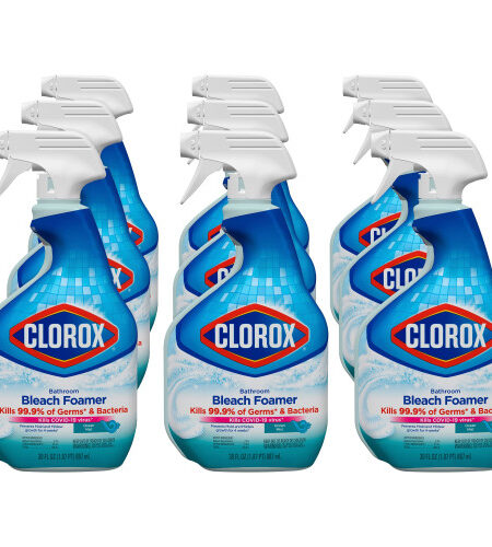 Clorox Bleach Foamer Bathroom Spray, Original, 30 oz Spray Bottle, 9/Carton