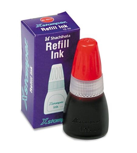 Refill Ink for Xstamper Stamps, 10 mL Bottle, Red (22111)