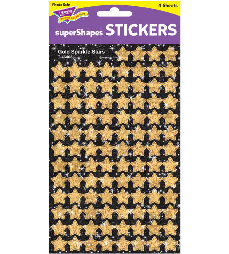 Trend Gold Sparkle Stars superShapes Stickers (46403)