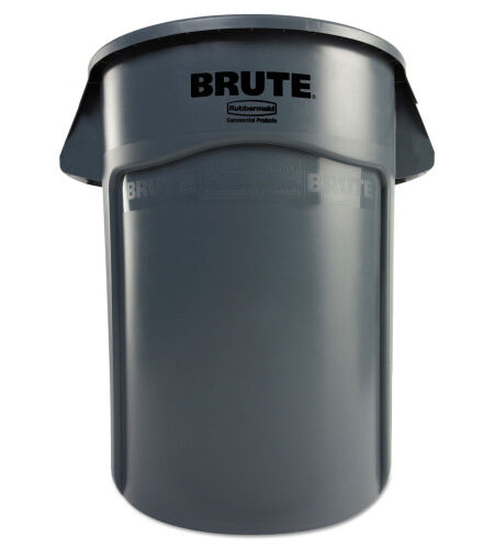 Rubbermaid Commercial Vented Round Brute Container, 44 gal, Plastic, Gray (264360GY)