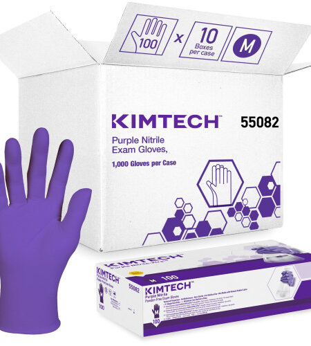 Kimtech PURPLE NITRILE Exam Gloves, 242 mm Length, Medium, Purple, 1,000/Carton