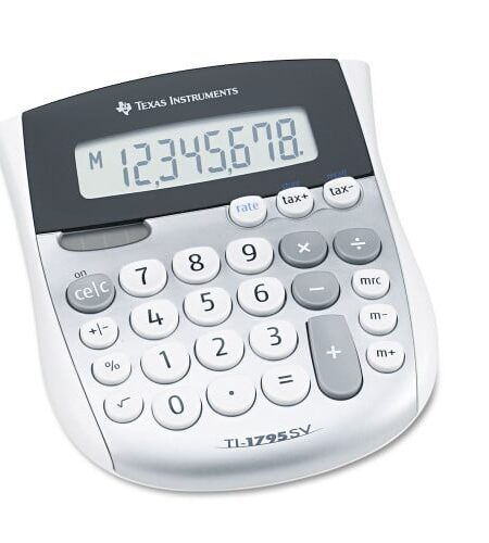 Texas Instruments TI-1795SV Minidesk Calculator, 8-Digit LCD