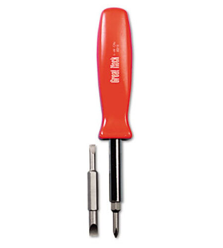 4 in-1 Screwdriver w/Interchangeable Phillips/Standard Bits, Assorted Colors