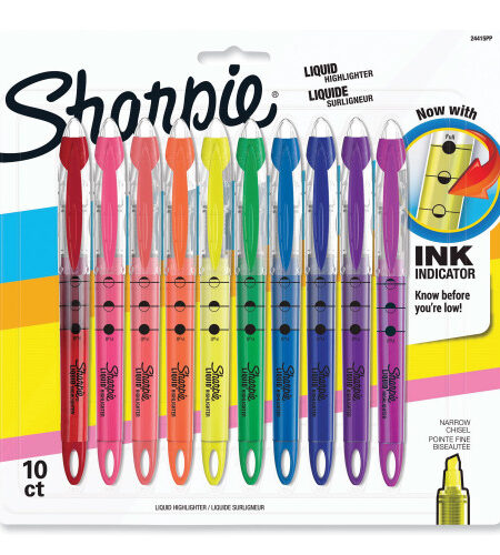 Sharpie Liquid Pen Style Highlighters, Assorted Ink Colors, Chisel Tip, Assorted Barrel Colors, 10/Set