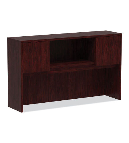Alera Valencia Series Hutch with Doors, 4 Compartments, 58.88w x 15d x 35.38h, Mahogany (