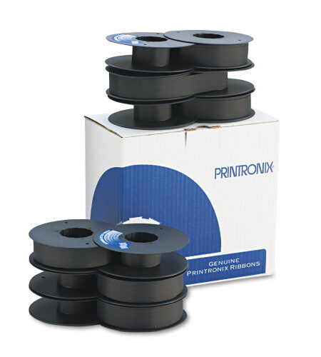 Printronix 107675007 Text Ribbon, Black, 6/Box