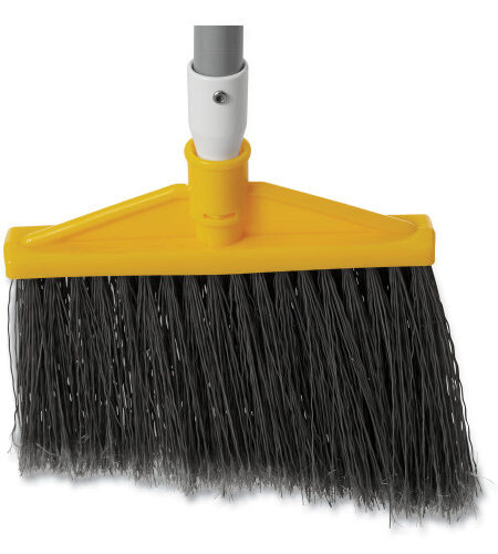 Rubbermaid Commercial Angled Large Broom, 48.78" Handle, Silver/Gray