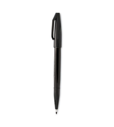 Pentel Arts Sign Pen Fine Point Color Marker, Extra-Fine Bullet Tip, Black, Dozen