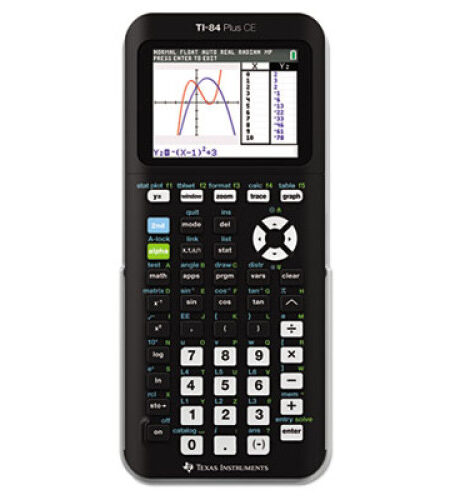 Texas Instruments TI-84 Plus CE Programmable Color Graphing Calculator, 10-Digit LCD, Black