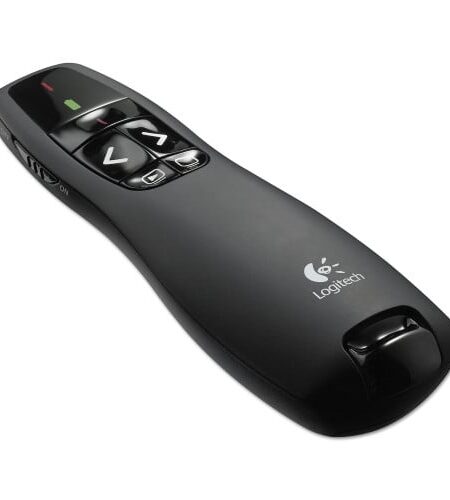 Logitech R400 Wireless Presentation Remote with Laser Pointer, Class 2, 50 ft Range, Matte Black