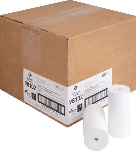 Business Source Portable Printer Receipt Thermal Rolls