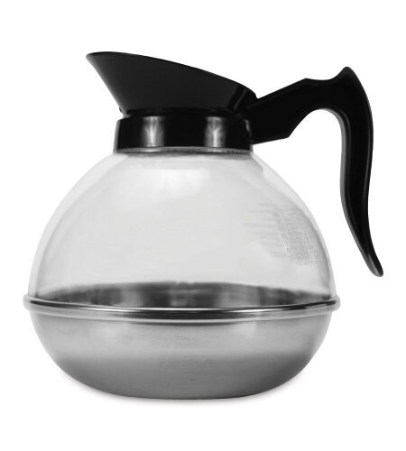 Coffee Pro Unbreakable Regular Coffee Decanter, 12-Cup, Stainless Steel/Polycarbonate, Black Handle (CPU12)