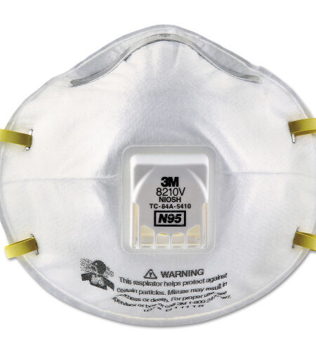 3M Particulate Respirator 8210V, N95, Cool Flow Valve, Standard Size, 10/Box