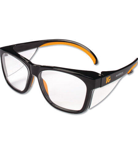 KleenGuard Maverick Safety Glasses, Black/Orange, Polycarbonate Frame, 12/Box