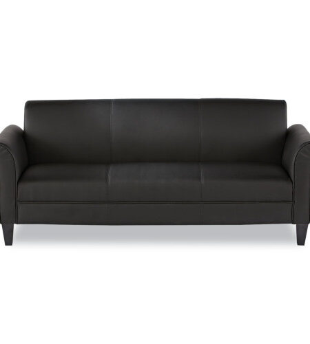Alera Reception Lounge Furniture, 3-Cushion Sofa, 77w x 31.5d x 32h, Black