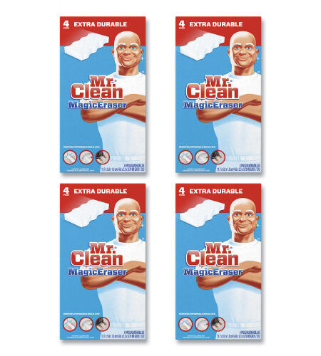 Mr. Clean Magic Eraser Extra Durable, 4.6 x 2.4, 0.7" Thick, White, 4/Box, 8 Boxes/Carton