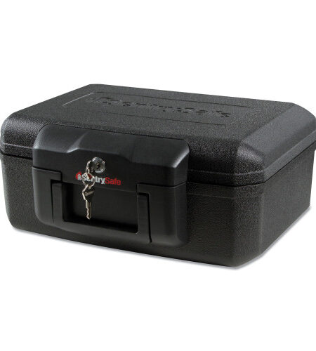 SentrySafe 1200 Series Fire Chest, 0.18 cu ft, 14.3w x 11.2d x 6.1h, Black