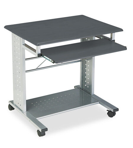 Safco Empire Mobile PC Cart, 29.75" x 23.5" x 29.75", Anthracite/Silver (945ANT)