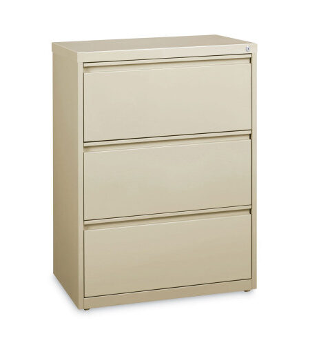 Alera Lateral File, Three Legal/Letter/A4-Size File Drawers, 30" x 18.62" x 40.25", Putty (ALEHLF3041PY)