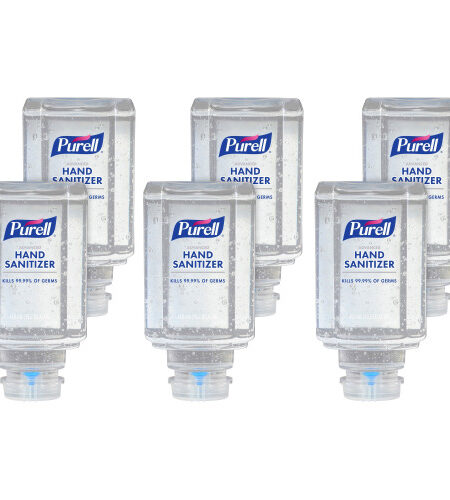 PURELL Advanced Hand Sanitizer Gel, For ES1, 450 mL Refill, Clean Scent, 6/Carton (445006CT)