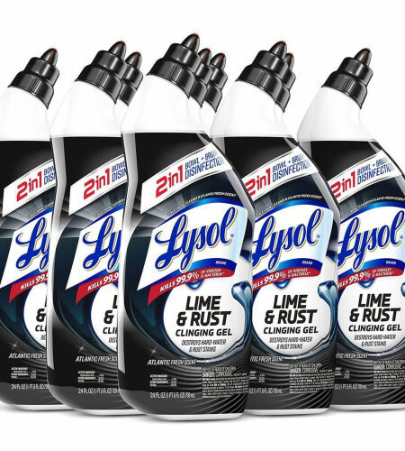 Lysol® Toilet Bowl Cleaner, Lime/Rust Remover, 24 oz, 9 Bottles (98013)