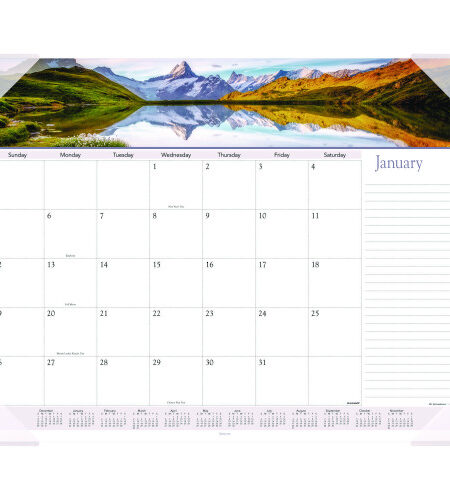AT-A-GLANCE Landscape Panoramic Desk Pad, Landscapes Photography, 22 x 17, White Sheets, Clear Corners, 12-Month (Jan to Dec): 2025 (89802)