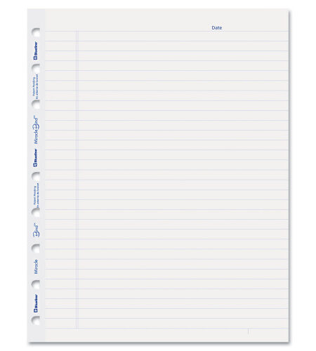 Blueline MiracleBind Ruled Paper Refill Sheets for all MiracleBind Notebooks and Planners, 9.25 x 7.25, White/Blue Sheets, Undated