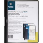 Business Source Letter Report Cover 8 1/2" x 11" - 30 Sheets Capacity - Vinyl - Black - 1 Each (BSN78495)