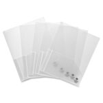 Business Source 78498 Letter Pocket Folder 8 1/2" x 11" - 60 Sheets Capacity - 2 Pocket(s) - Poly - Clear - 5 / Pack (BSN78499)