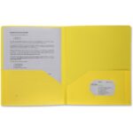 Business Source Letter Portfolio 8 1/2" x 11" - 30 Sheets Capacity - 2 Pocket(s) - Yellow - 1 Each (BSN20878)