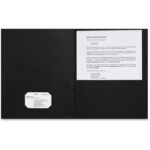 Sparco Letter Pocket Folder 8 1/2" x 11" - 2 Internal Pocket(s) - Black - 25 / Box (78546)