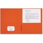 Sparco Letter Pocket Folder 8 1/2" x 11" - 2 Internal Pocket(s) - Orange - 25 / Box (78551)