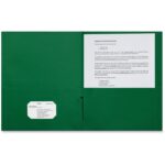 Sparco Letter Pocket Folder 8 1/2" x 11" - 2 Internal Pocket(s) - Green - 25 / Box (78545)