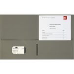 Business Source Letter Portfolio 8 1/2" x 11" - 125 Sheets Capacity - Inside Front & Back Pocket(s) - Gray - Card Holder - 25 / Box (BSN78553)