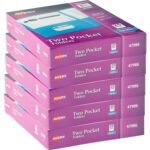 Avery® Letter Pocket Folder 8 1/2" x 11" - 40 Sheets Capacity - 2 Internal Pocket(s) - Light Blue - Embossed - 25/Box - 5 / Carton (47986CT)