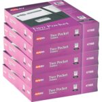 Avery® Letter Pocket Folder 8 1/2" x 11" - 40 Sheets Capacity - 2 Internal Pocket(s) - Embossed Paper - Black - Embossed - 25/Box - 5 / Carton (47988CT)