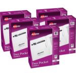 Avery® Letter Pocket Folder 8 1/2" x 11" - 40 Sheets Capacity - 2 Internal Pocket(s) - Embossed Paper - White - Embossed - 25/Box - 5 / Carton (47991CT)