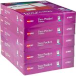 Avery® Letter Pocket Folder 8 1/2" x 11" - 40 Sheets Capacity - 2 Internal Pocket(s) - Embossed Paper - Assorted - Embossed - 25/Box - 5 / Carton (47993CT)