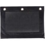 Business Source Binder Pencil Pouch 10" Height x 7.4" Width - Black - 1 Each (BSN18303)