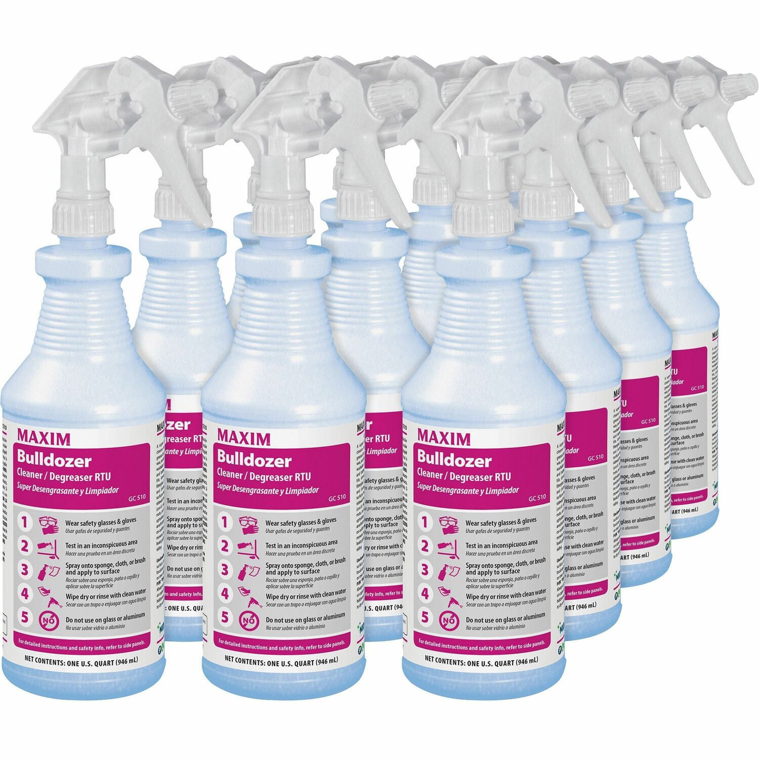 1069862928.jpg Midlab Bulldozer Cleaner/Degreaser RTU Ready-To-Use - 32 fl oz (1 quart) - Lemon Scent - Strong - Yellow - 12 / Carton (05100012) - Image 1